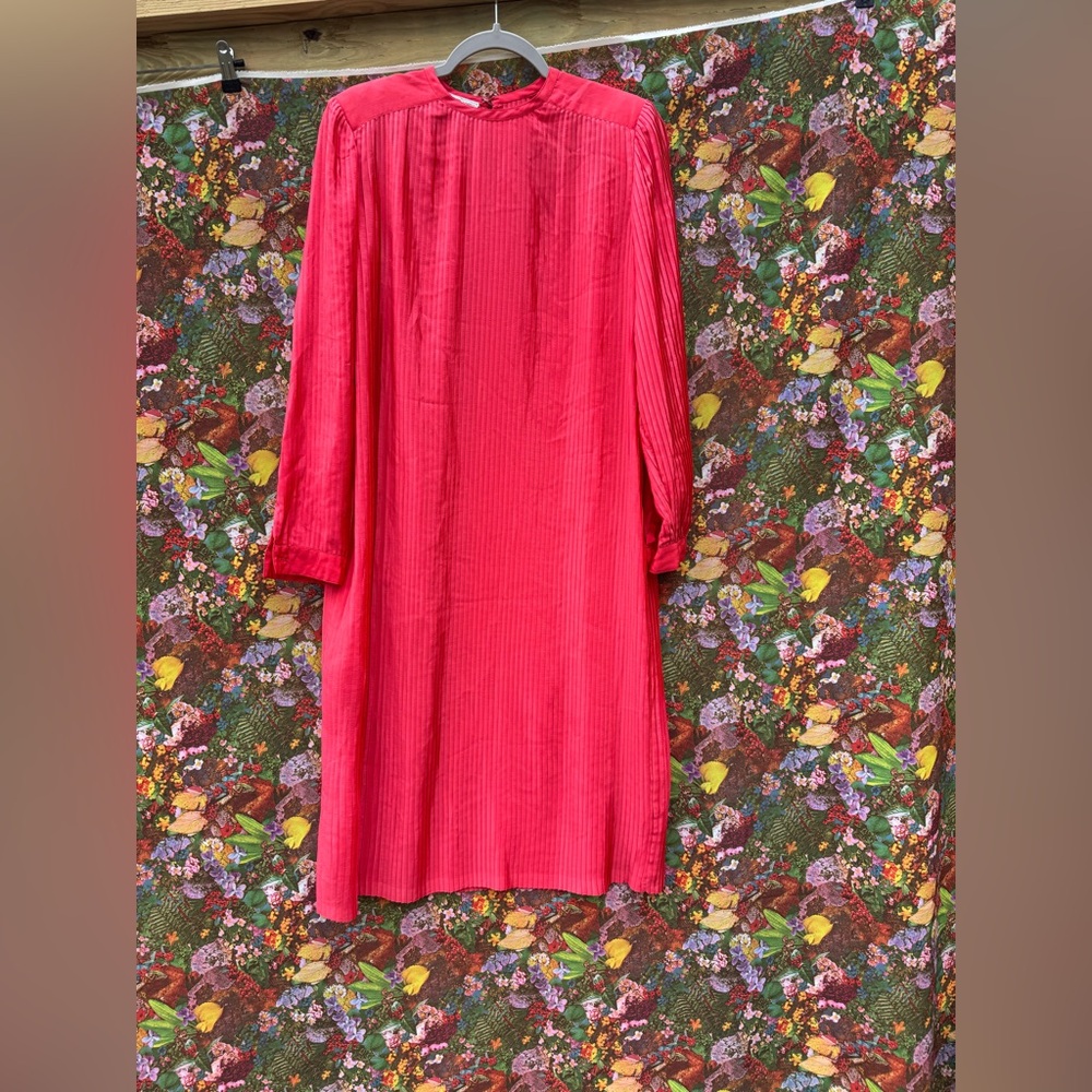 Vintage 70s Charlotte Ford Boutique Pleated‎ Accordion Red Dress Size 10 Medium